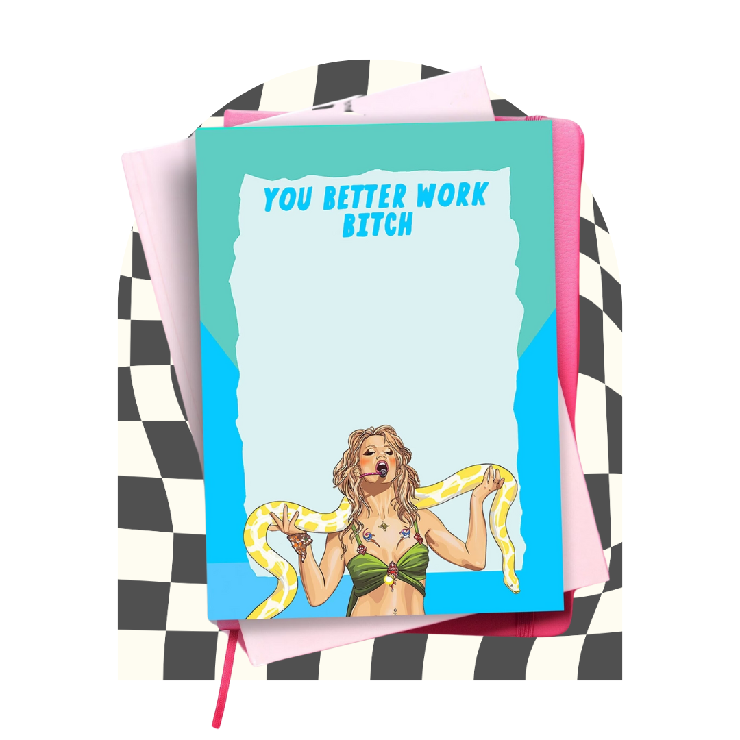 PopCultPaper You Better Work B*tch - Britney Spears Notepad