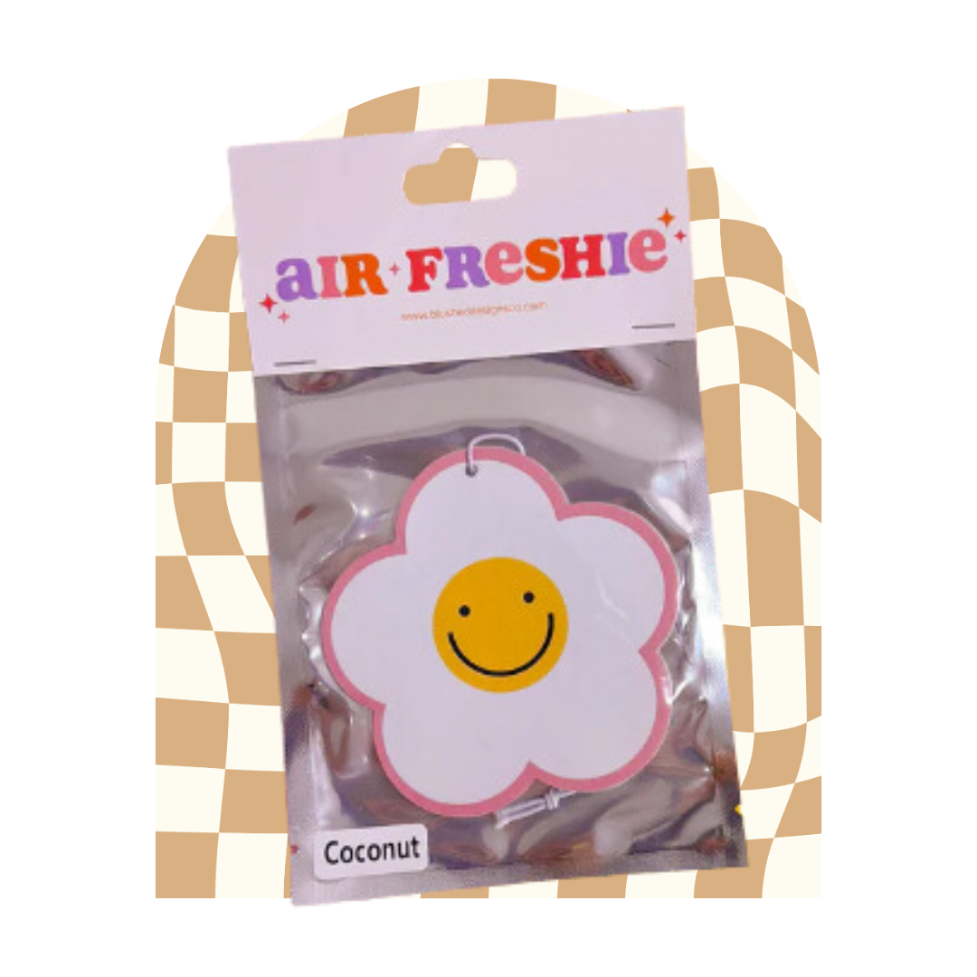 Blushed Design Co Smiley Face Car Air Freshie- Coconut