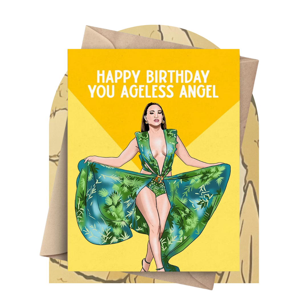 PopCultPaper J-Lo Ageless Angel Birthday Card
