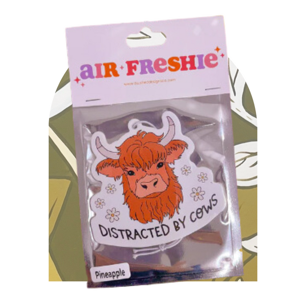 Distracted by Cows Air Freshie- Pineapple Scent