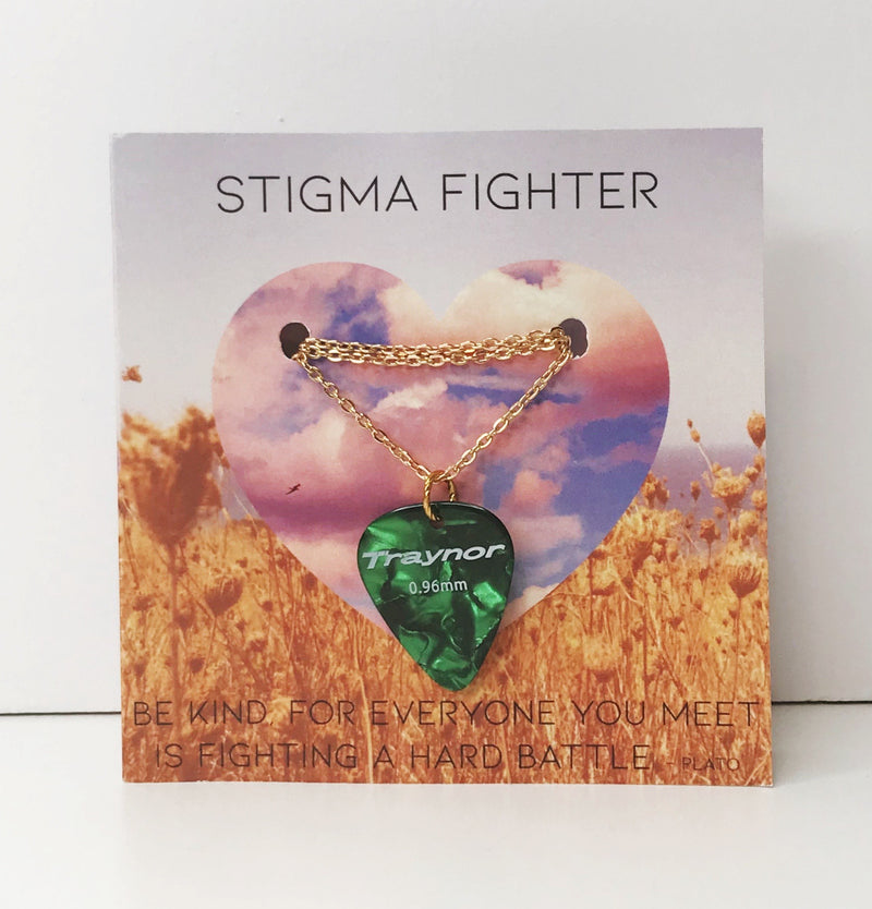 Guitar Pick Necklace, Long Fine Chain