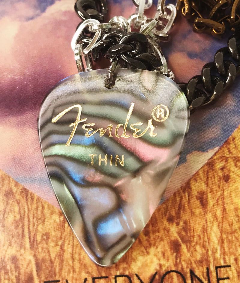 Guitar Pick Necklace, 3 Chain Choker